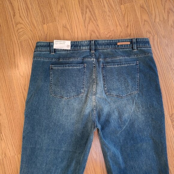 NEW NWT! SOFT SURROUNDINGS STRAIGHT LEG FULL LENGTH JEANS STRETCH DENIM sz 2X - Picture 5 of 8